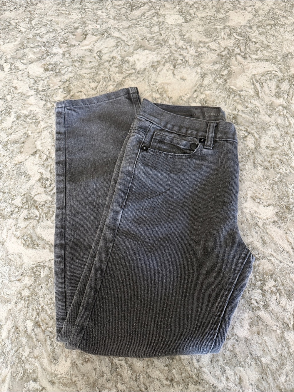 Boys size 10 Skinny Calvin Klein Charcoal Straight-Leg Jeans